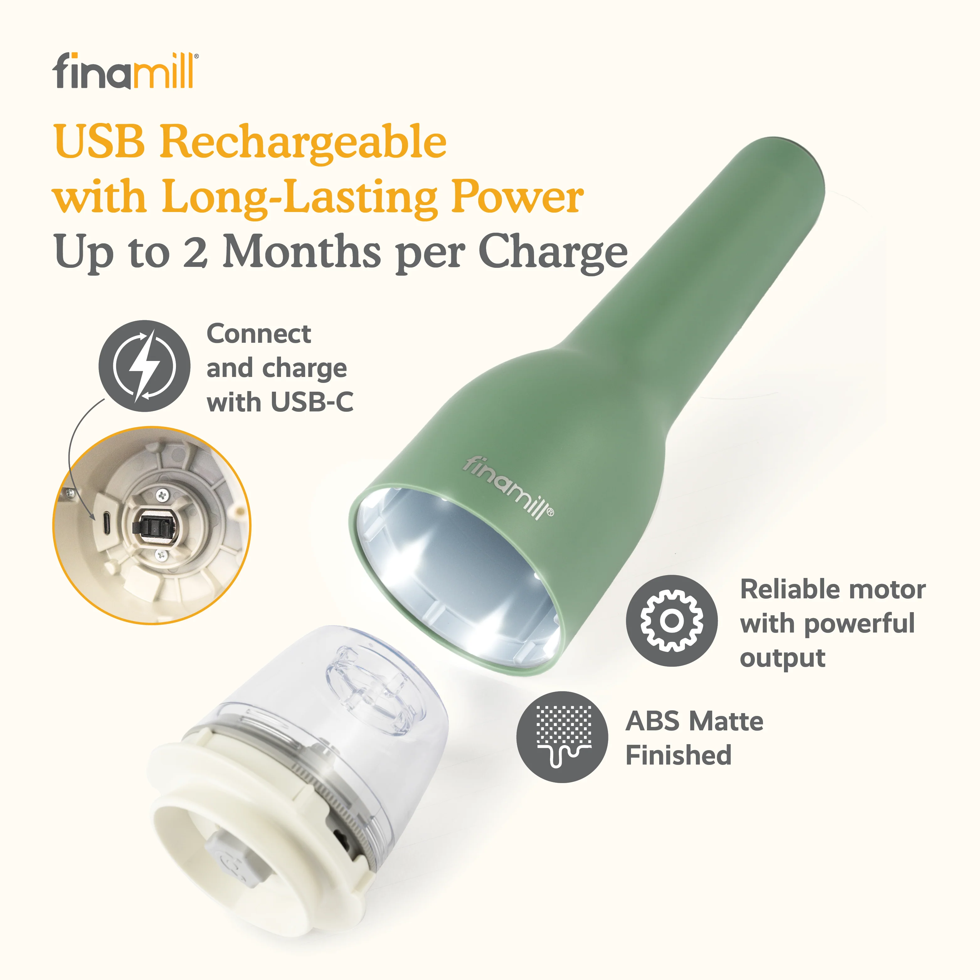 FinaMill Rechargeable Mill - Pepper & Spice Grinder in One - Image 20